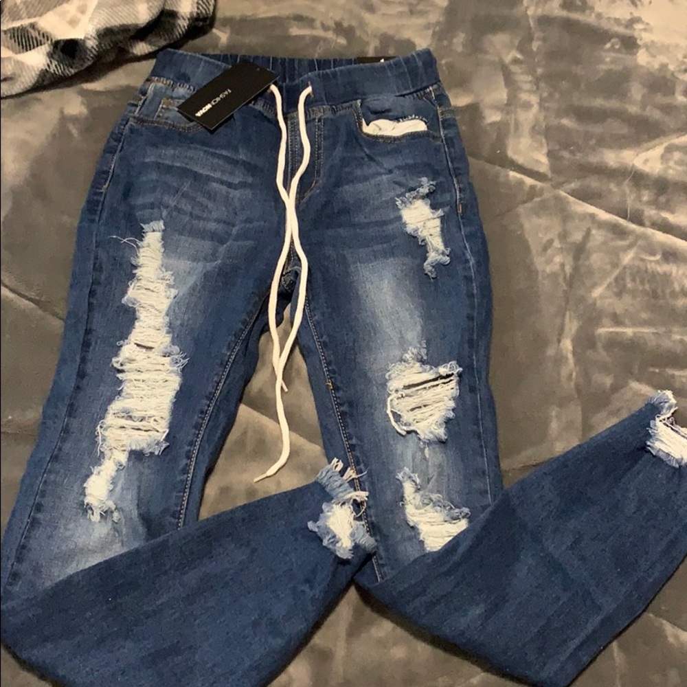 distressed jeans